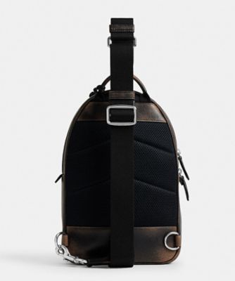 コーチ　レザー製黒バックパック 外ポケット付き チャーター パック・ラブド レザー | COACH/コーチ | 三越伊勢丹